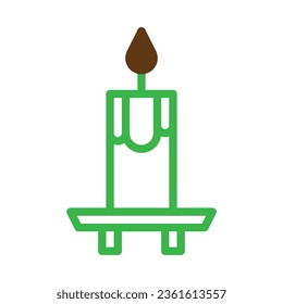 Candle icon duotone green brown colour easter illustration vector element and symbol perfect.