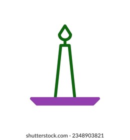 Candle icon duotone green purple colour chinese new year vector element and symbol perfect.