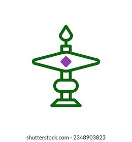 Candle icon duotone green purple colour chinese new year vector element and symbol perfect.