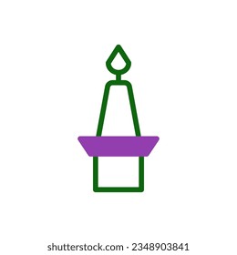 Candle icon duotone green purple colour chinese new year vector element and symbol perfect.