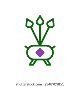Candle icon duotone green purple colour chinese new year vector element and symbol perfect.