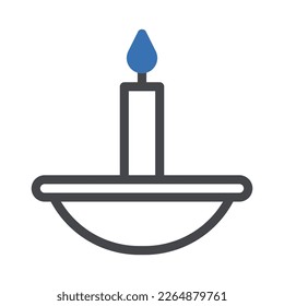 candle icon duotone grey blue ramadan illustration vector element and symbol perfect. Icon sign from modern collection for web.