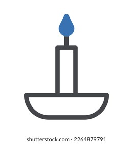 candle icon duotone grey blue ramadan illustration vector element and symbol perfect. Icon sign from modern collection for web.