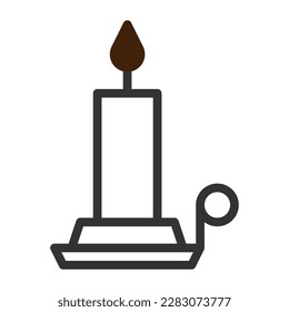 candle icon duotone grey brown colour easter illustration vector element and symbol perfect. Icon sign from modern collection for web.