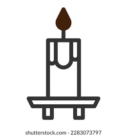 candle icon duotone grey brown colour easter illustration vector element and symbol perfect. Icon sign from modern collection for web.