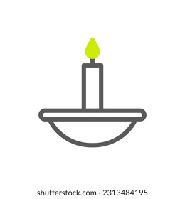 Candle icon duotone grey green colour ramadan illustration vector element and symbol perfect.