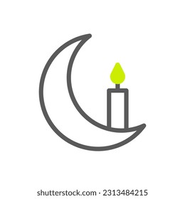 Candle icon duotone grey green colour ramadan illustration vector element and symbol perfect.