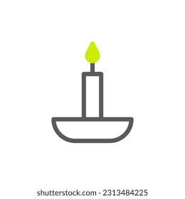 Candle icon duotone grey green colour ramadan illustration vector element and symbol perfect.