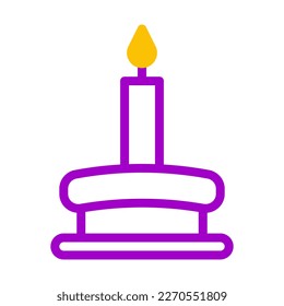 candle icon duotone purple yellow style ramadan illustration vector element and symbol perfect. Icon sign from modern collection for web.