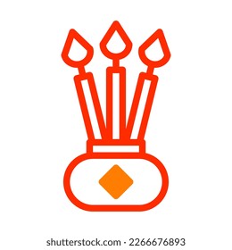 candle icon duotone red style chinese new year illustration vector perfect. Icon sign from modern collection for web. Nice design perfect