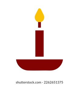 candle icon duotone red yellow style ramadan illustration vector element and symbol perfect. Icon sign from modern collection for web.