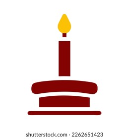 candle icon duotone red yellow style ramadan illustration vector element and symbol perfect. Icon sign from modern collection for web.