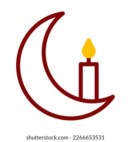 candle icon duotone red yellow style ramadan illustration vector element and symbol perfect. Icon sign from modern collection for web.