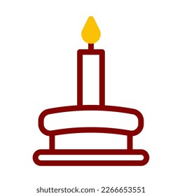candle icon duotone red yellow style ramadan illustration vector element and symbol perfect. Icon sign from modern collection for web.