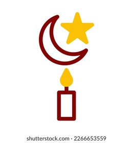 candle icon duotone red yellow style ramadan illustration vector element and symbol perfect. Icon sign from modern collection for web.
