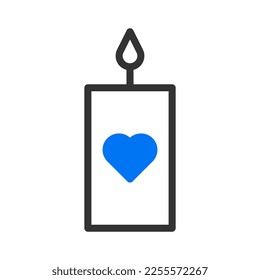 candle icon duotune blue valentine illustration vector element and symbol perfect. Icon sign from modern collection for web.