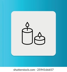 Candle icon. Editable stroke. Vector illustration.