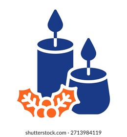 Candle Icon Fill Vector Illustration