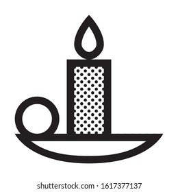 Candle. Icon Filled with Dots.