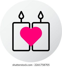 candle icon filled red style valentine illustration vector element and symbol perfect. Icon sign from modern collection for web.