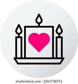 icono de vela relleno estilo rojo ilustración valentina elemento vector y símbolo perfecto. Signo de icono de la colección moderna para la web.