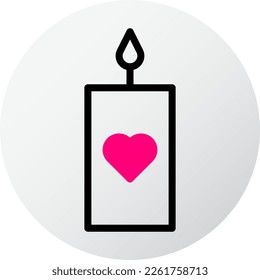 candle icon filled red style valentine illustration vector element and symbol perfect. Icon sign from modern collection for web.