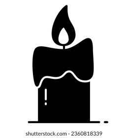 Candle icon with flame and melting part