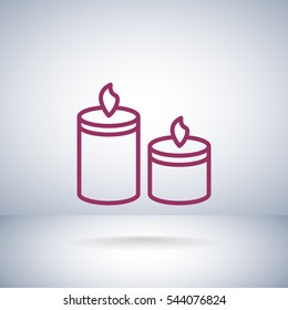 Candle Icon Flat .