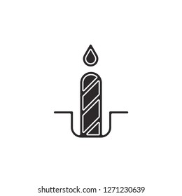 candle icon flat black 