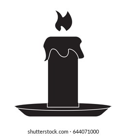 candle icon flat black