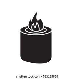 candle icon flat black