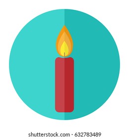 candle. Icon. Flat design.