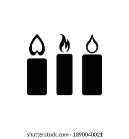 Candle icon flat design illustration