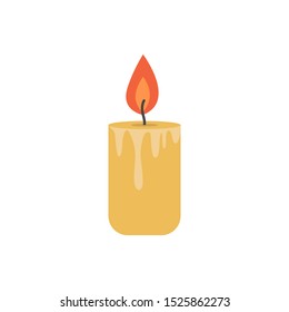 Candle icon flat design style. vector illustration