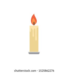 Candle icon flat design style. vector illustration