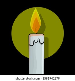 Candle icon flat design style. vector illustration