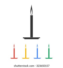 Candle icon. Flat design style modern vector illustration.