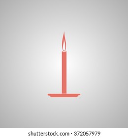 Candle icon. Flat design style modern vector illustration.