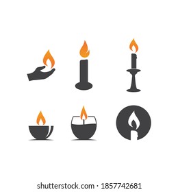 Candle icon in flat design vector