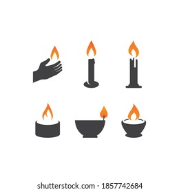 Candle icon in flat design vector