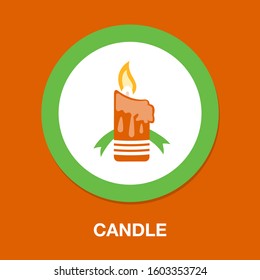 candle icon. flat illustration of candle - vector icon. candle sign symbol