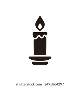 Icono de vela. Versión de silueta plana.