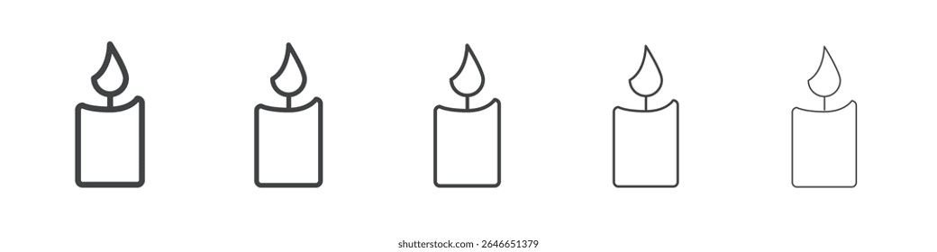 Candle icon flat simple outline logo