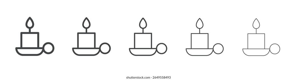 Candle icon flat simple outline logo