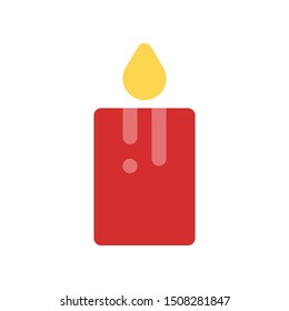 Candle icon in flat style