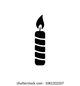Candle icon in flat style. Candle symbol isolated on white background. 