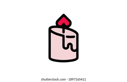 Candle icon flat style vector illustration.