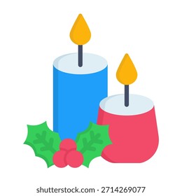 Ilustración vectorial plana del icono de la vela