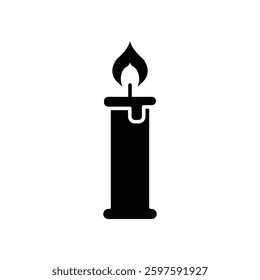 Candle icon Flat vector set outline