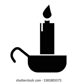 candle icon glyph vector design